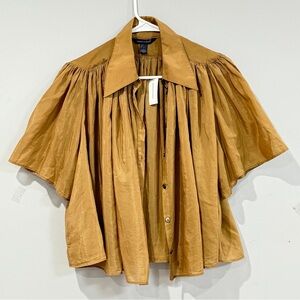 Banana Republic Tan Blouse with Flowing Sleeves